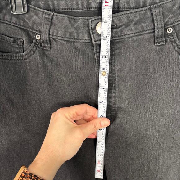 Lee Jeans Womens 18 Short Charcoal Bootcut Crop Ankle Mid Rise Stretch Petite - Picture 5 of 12